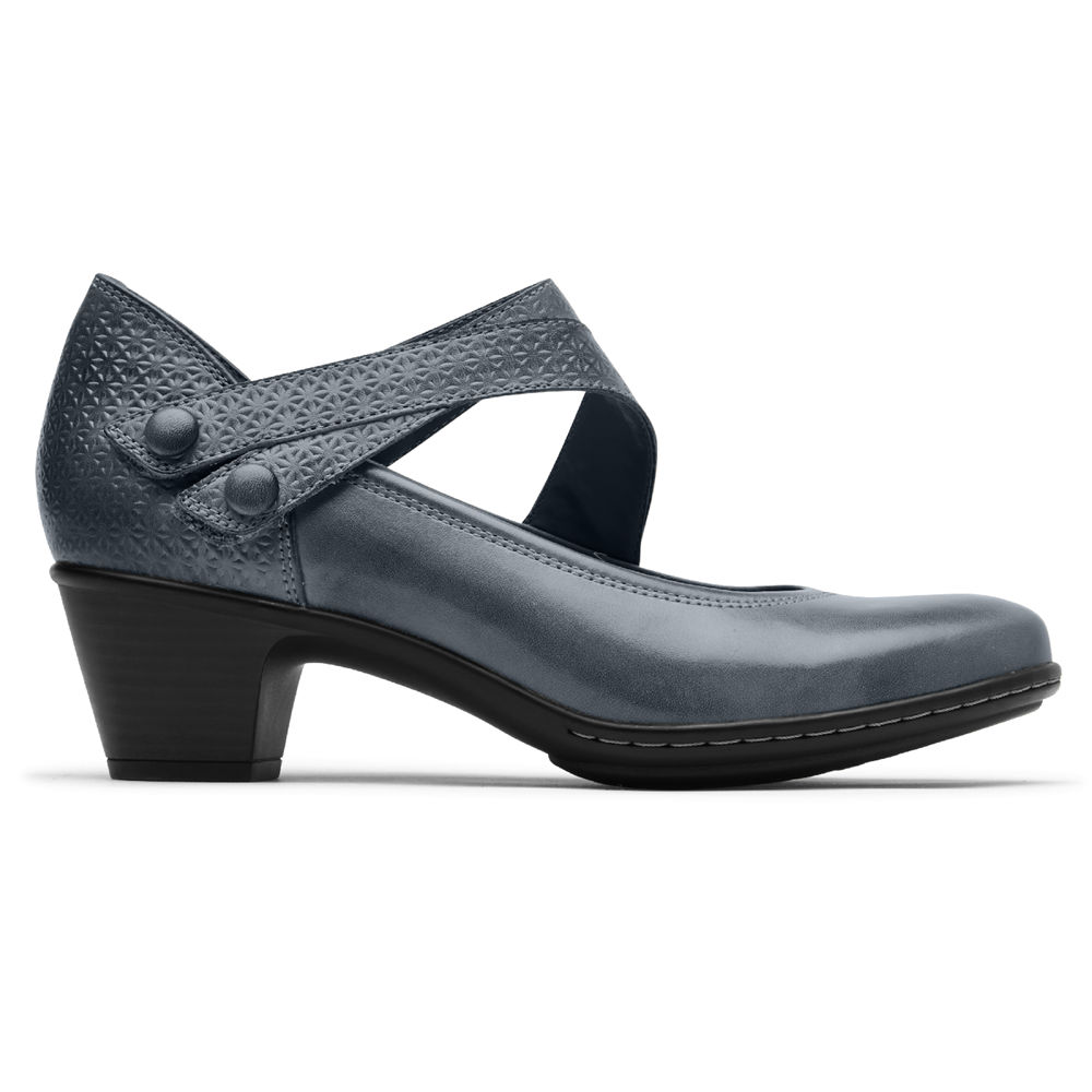 Rockport Wedges For Womens Navy - Cobb Hill Kailyn Asymmetrical Mary Jane - TB5318094